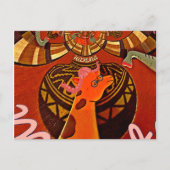 Funny Elegant Giraffe Accessorized African Style Postkarte (Vorderseite)