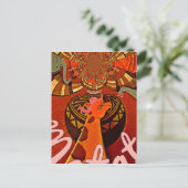Funny Elegant Giraffe Accessorized African Style Postkarte (Stehend Vorderseite)