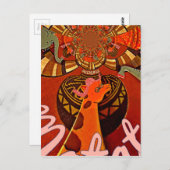 Funny Elegant Giraffe Accessorized African Style Postkarte (Vorne/Hinten)