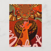 Funny Elegant Giraffe Accessorized African Style Postkarte (Vorderseite)