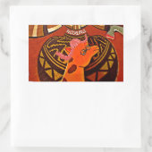 Funny Elegant Giraffe Accessorized African Style Rechteckiger Aufkleber (Tasche)