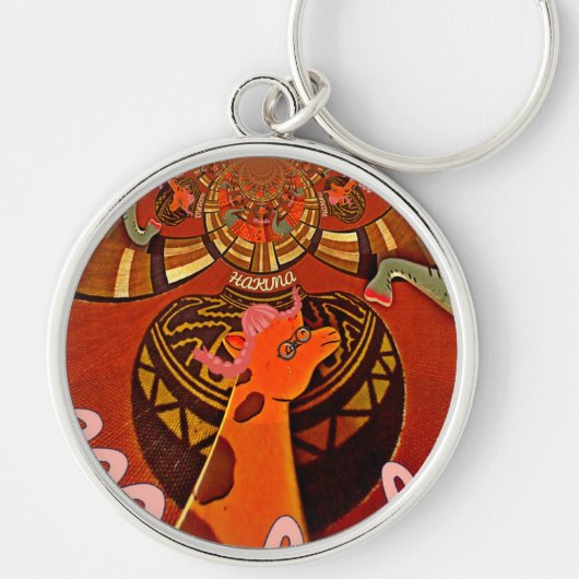 Funny Elegant Giraffe Accessorized African Style Schlüsselanhänger (Vorne)