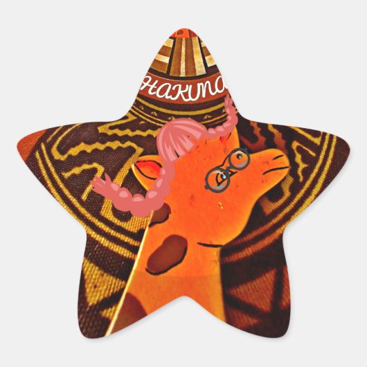 Funny Elegant Giraffe Accessorized African Style Stern-Aufkleber (Vorderseite)