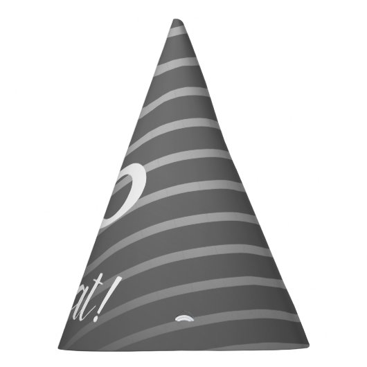 Funny Elegant Gray Stripe Pattern Man 60 Geburtsta Partyhütchen (Rechts)