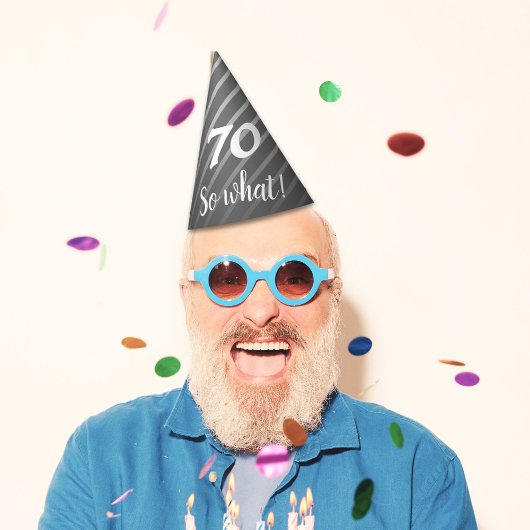 Funny Elegant Gray Stripe Pattern Man 70 Geburtsta Partyhütchen