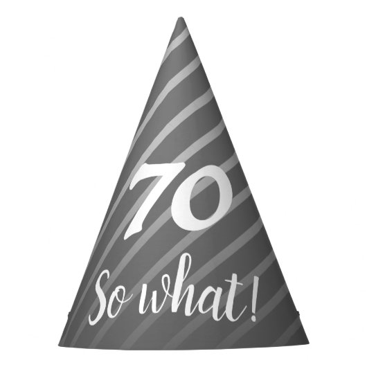 Funny Elegant Gray Stripe Pattern Man 70 Geburtsta Partyhütchen (Vorderseite)