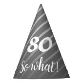 Funny Elegant Gray Stripe Pattern Man 80 Geburtsta Partyhütchen (Vorderseite)