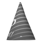 Funny Elegant Gray Stripe Pattern Man 80 Geburtsta Partyhütchen (Rechts)