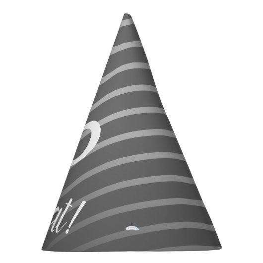 Funny Elegant Gray Stripe Pattern Man 80 Geburtsta Partyhütchen (Rechts)