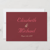 Funny Elegant Personalisiert Wedding RSVP Einladun Einladung (Rückseite)