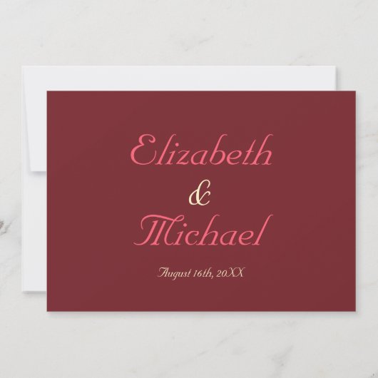 Funny Elegant Personalisiert Wedding RSVP Einladun Einladung (Rückseite)