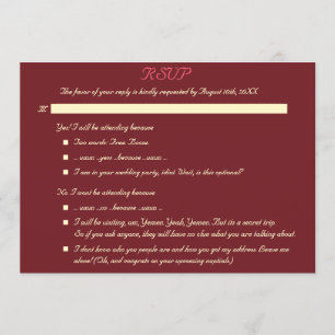 Funny Elegant Personalisiert Wedding RSVP Einladun Einladung