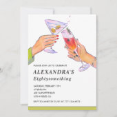 Funny Elegant Vintag Cocktail 88. Geburtstag Einladung (Vorderseite)