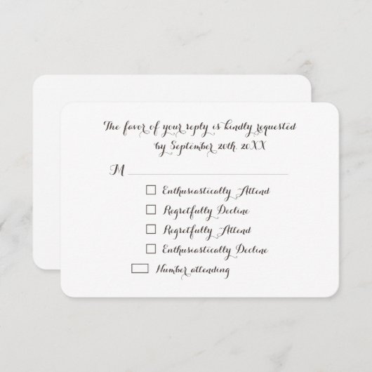 Funny Elegante Custom Party UAWG Invitation Card RSVP Karte (Vorne/Hinten)