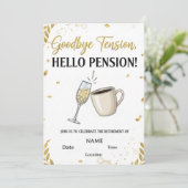 🎉 Funny & Elegante Rente Party Einladung | C (Stehend Vorderseite)