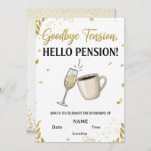 🎉 Funny & Elegante Rente Party Einladung | C (Vorne/Hinten)