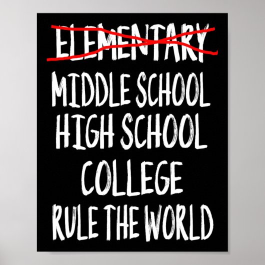 Funny Elementary School Abschluss 6. Klasse Gradu Poster (Vorne)