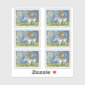 FUNNY ELEPHANT BLOWING AUTUMN LÄSST IN BASKET AUFKLEBER (Blatt)