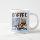 Funny Elephant Coffee behebt alles Cartoon Jumbo-Tasse (Rechts)