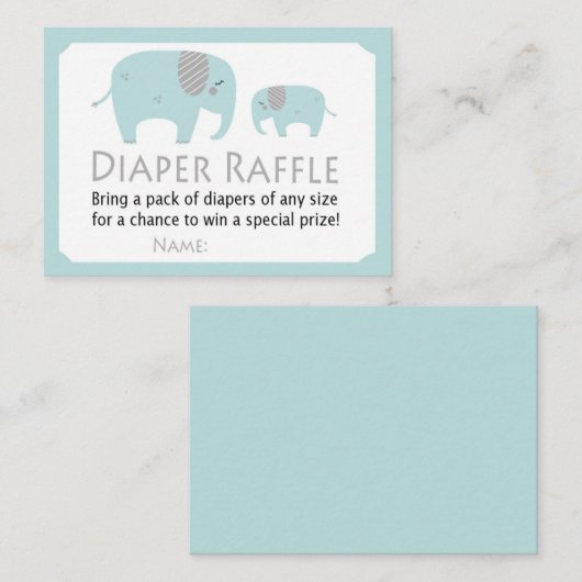 Funny Elephant Diaper Raffle Tickets (Vorne/Hinten)