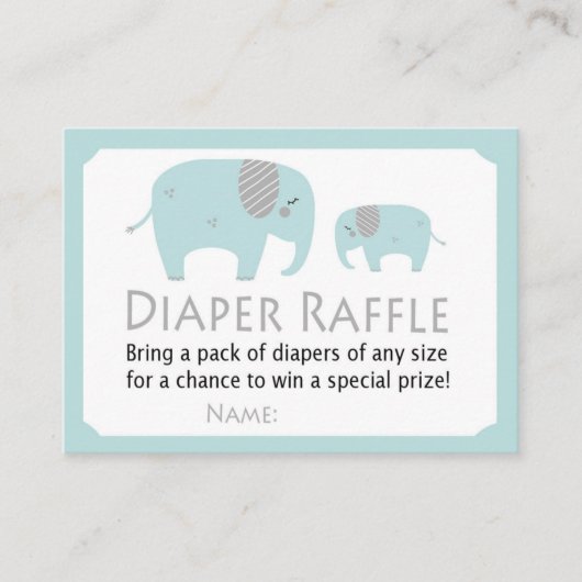 Funny Elephant Diaper Raffle Tickets (Vorderseite)