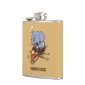 Funny Elephant Emergency Booze Cowboy Cartoon Flachmann (Links)