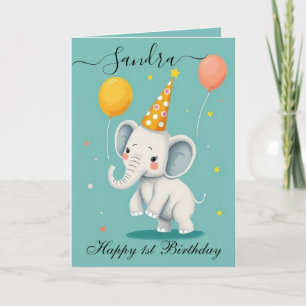 Funny Elephant Happy Birthday Card Karte