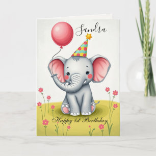 Funny Elephant Happy Birthday Card Karte