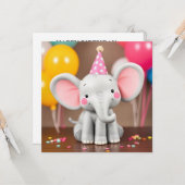 Funny Elephant Happy Birthday Karte (Vorderseite/Rückseite Beispiel)