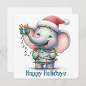 Funny Elephant Holiday Grußkarte Feiertagskarte (Vorne/Hinten)