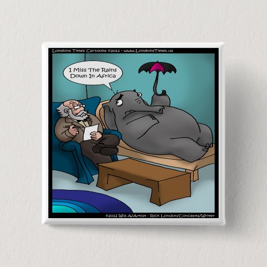 Funny Elephant in Therapie Karten T-Shirts Geschen Button (Vorderseite)