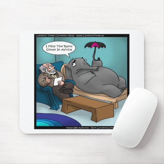 Funny Elephant in Therapie Karten T-Shirts Geschen Mousepad (Mit Mouse)