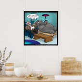 Funny Elephant in Therapieposter Poster (Küche)