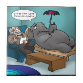 Funny Elephant in Therapy Fliese (Vorderseite)
