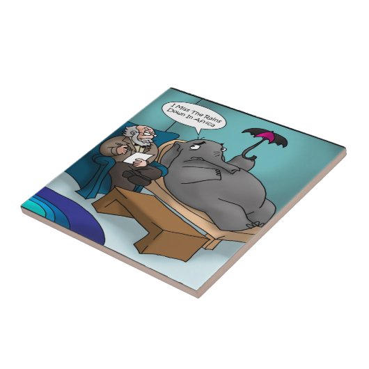 Funny Elephant in Therapy Fliese (Seite)