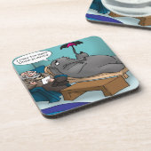 Funny Elephant in Therapy Getränkeuntersetzer (Linke Seite)