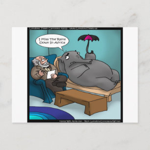 Funny Elephant in Therapy Postkarte