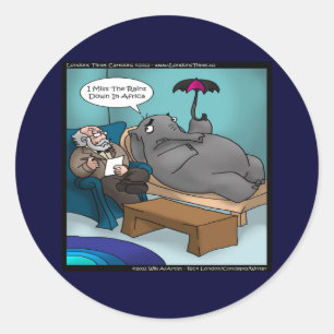 Funny Elephant in Therapy Runder Aufkleber