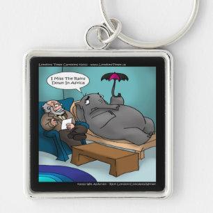 Funny Elephant in Therapy Schlüsselanhänger