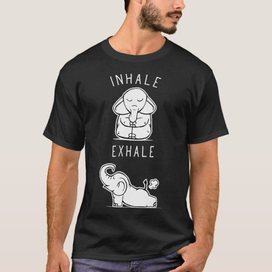 Funny Elephant Inhale Ehale Yoga friends T-Shirt (Vorderseite)