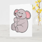 Funny Elephant Karte (Gelbe Blume)