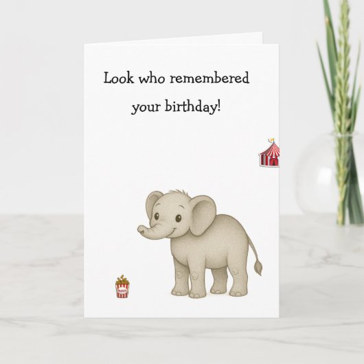 Funny Elephant Memory Age Burn Karte (Vorderseite)