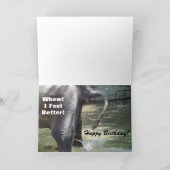 Funny Elephant mit Gas Geburtstagskarte Karte (Innenseite)