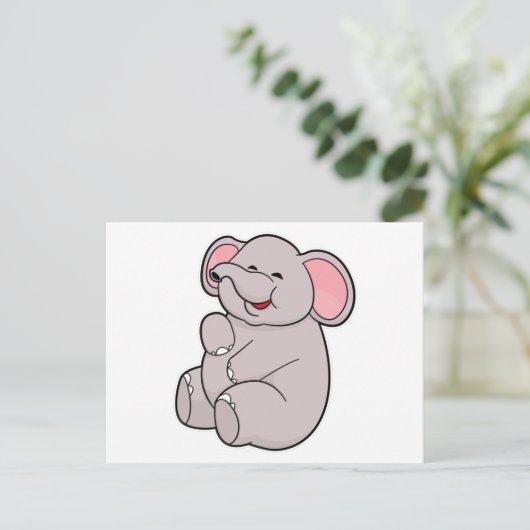 Funny Elephant Postkarte (Stehend Vorderseite)
