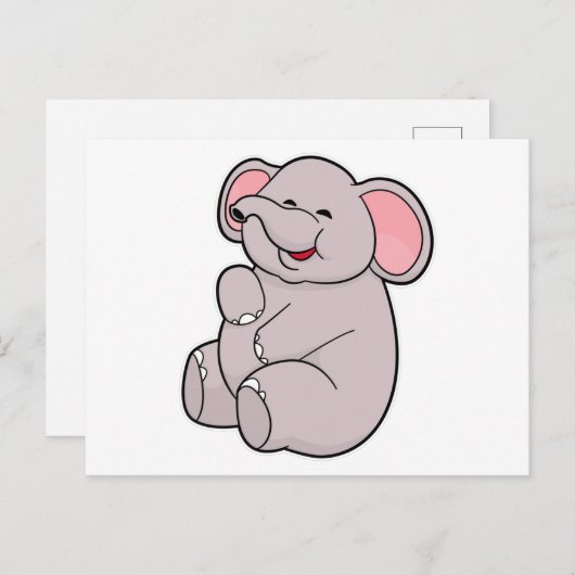 Funny Elephant Postkarte (Vorne/Hinten)