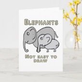 Funny Elephants Karte (Gelbe Blume)