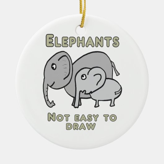 Funny Elephants Keramik Ornament (Vorne)