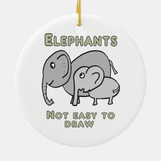 Funny Elephants Keramik Ornament (Hinten)