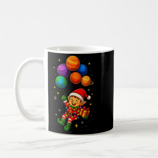 Funny Elf Astronaut With Planets Christmas Pjs For Kaffeetasse (Links)