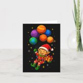 Funny Elf Astronaut With Planets Christmas Pjs For Karte (Vorderseite)
